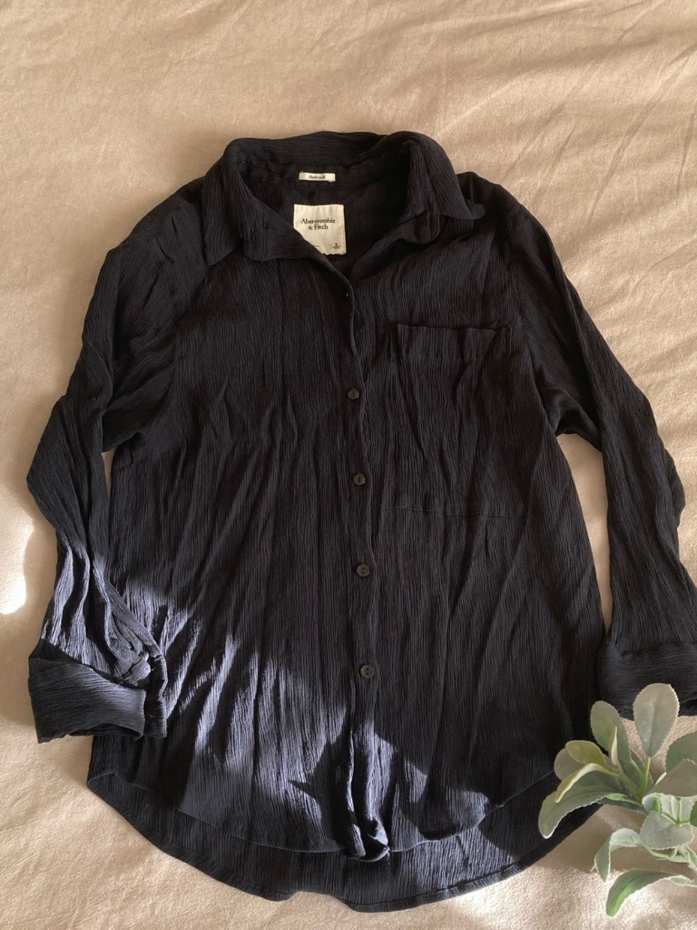 Abercrombie & Fitch Black Casual Button-Down Shirt